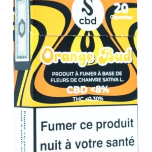 Paquet de 20 cigarettes au CBD Orange Bud (8% CBD) - Fleurs de chanvre Sativa L. à vendre sur MayzenCBD.fr