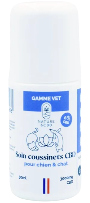 Roll-on Soin Coussinets CBD Chien & Chat Nature & CBD 3000 mg - CBD topique pour animaux sur MayzenCBD.fr.
